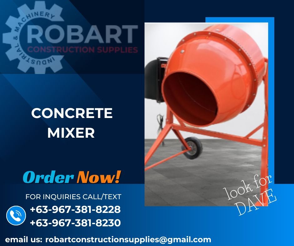 CONCRETE MIXER (Category: Construction Tools & Equipment) located in Caloocan City. Submitted by gabo. (Listing ID 1311047797, Image 1). Description: SALE❗ ❗ ❗ SALE❗ ❗ ❗ SALE❗ ❗ ❗ LOOK FOR: Dave T. Cariño 0 9 6 7 3 8 1 8 2 2 8 / 0 9 6 7 3 8 1 8 2 3 0 7 7 4 6-6 1 4 8 / 7 0 0 2- 2 8 7 2 / 8 6 3 6-3 0 0 5 𝑹𝑶𝑩𝑨𝑹𝑻 𝑪𝑶𝑵𝑺𝑻𝑹𝑼𝑪𝑻𝑰𝑶𝑵 𝑺𝑼𝑷𝑷𝑳𝑰𝑬𝑺 📍S&L BUILDING, 1ST & 2ND FLOOR, 1405 YUSECO ST, STA CRUZ, MANILA SEND US MESSAGE FOR INQUI
