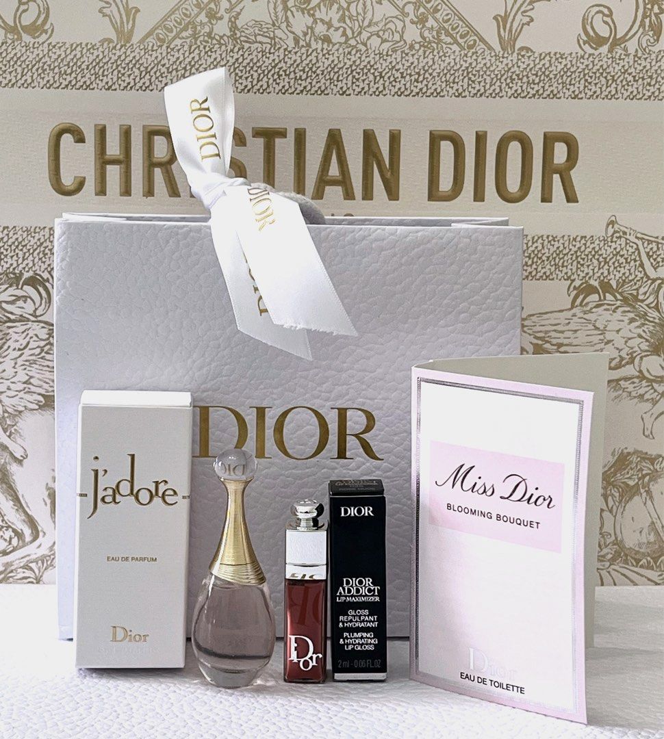 Dior Jadore EDP Miniature Dior Addict Lip Gloss Mini and Miss Dior Blooming Bouquet Vial Gift Set