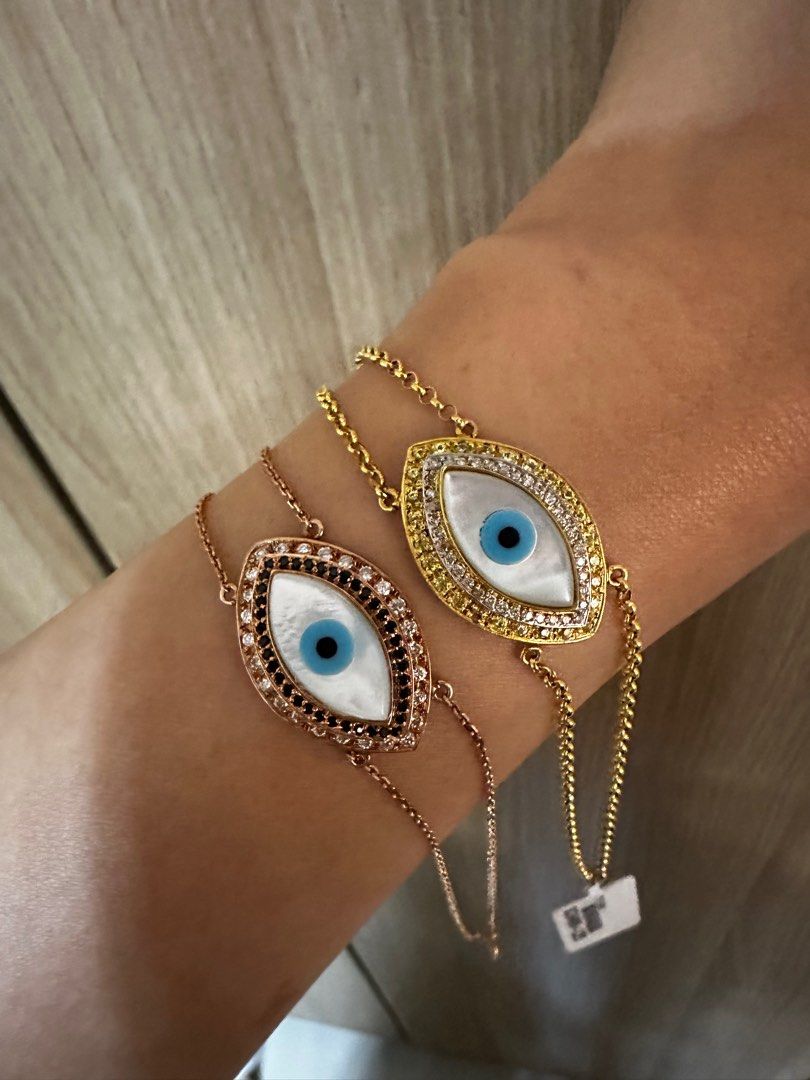 evil eye bracelet (Category: Bracelets) located in Bulacan. Submitted by cherylluxe (Listing ID 1311118266, Image 1). Description: yellow gold and rosegold available evil eye bracelet 18k.