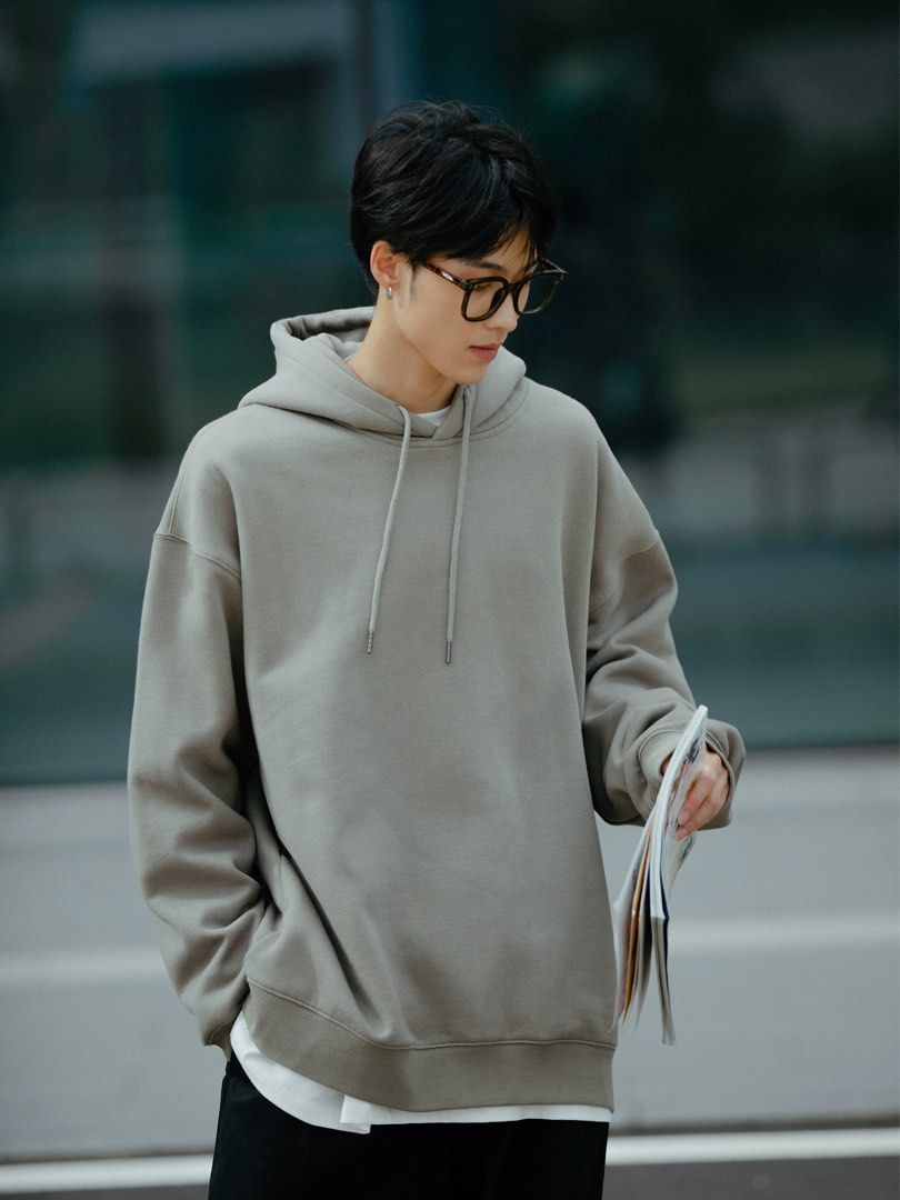 Fleece lined hoodie Grey Black