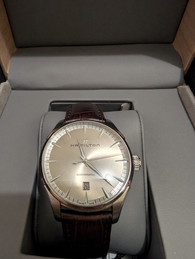 Hamilton Jazzmaster Dress watch (Category: Luxury Watches) located in Cordova. Submitted by yang29er (Listing ID 1311147123, Image 1). Description: Selling my Hamilton Jazzmaster. No issues, I seldom used it. RFS- it's too big for me Open for swap or Hamilton murph 38mm ( will top up for the price difference) No to lowballers..
