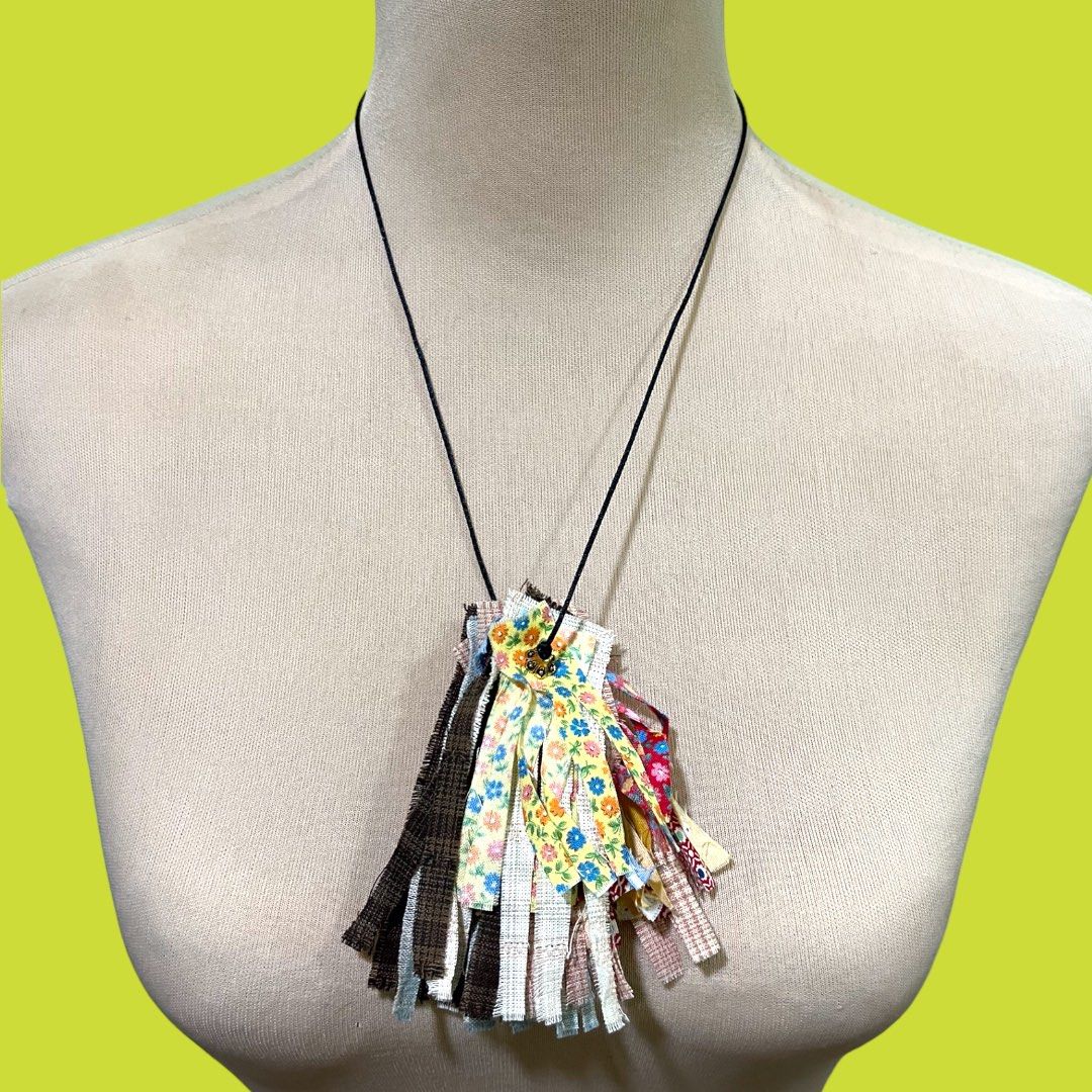 Fabric tassel necklace hotsell