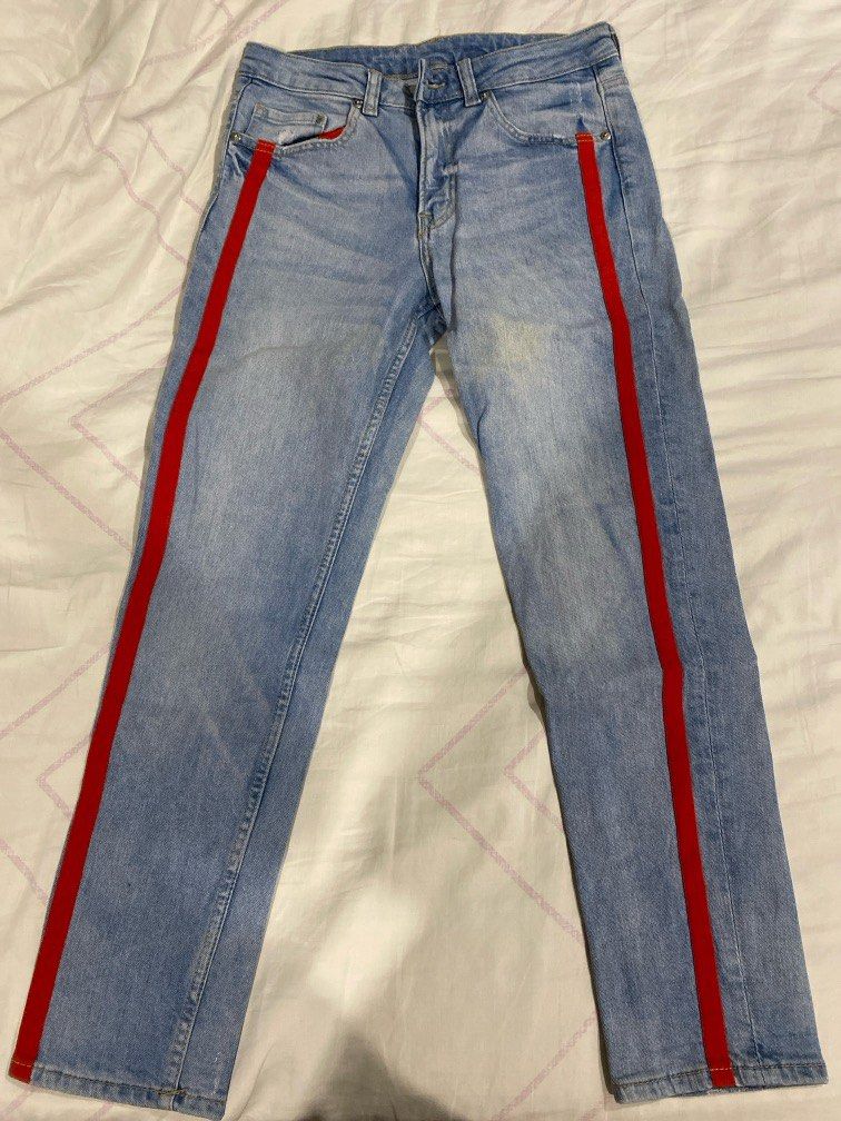 H&M girlfriend fit regular waist jeans, Women's Fashion, Bottoms