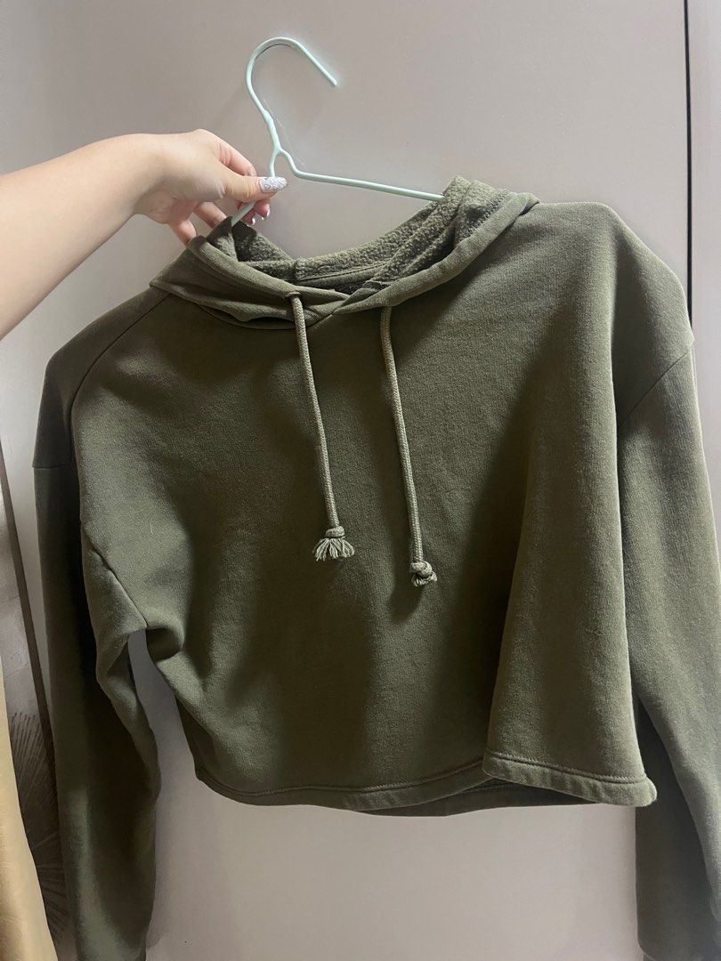 Hoodie h m army Fesyen Wanita Pakaian Wanita Atasan di Carousell