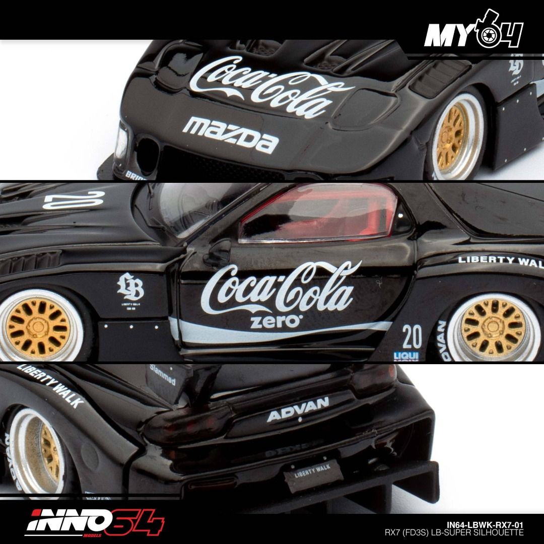 inno64 1/64 Mazda RX7 FD3S LB-SUPER SILHOUETTE Coca Cola IN64-LBWK-RX7 ...