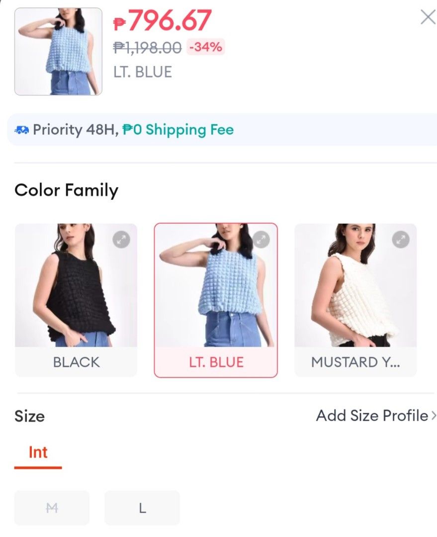 Kasheica Bubble Top (Category: Sleeveless) located in Paranaque City. Submitted by declutter_alex (Listing ID 1311120515, Image 2). Description: 1x lang nagamit..