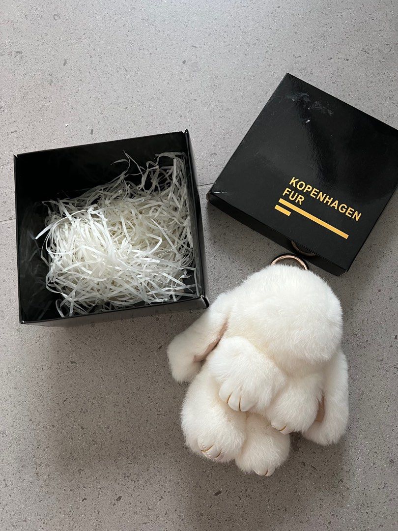 Kopenhagen fur white bunny keychain