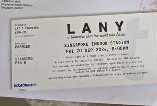 LANY CONCERT TICKET