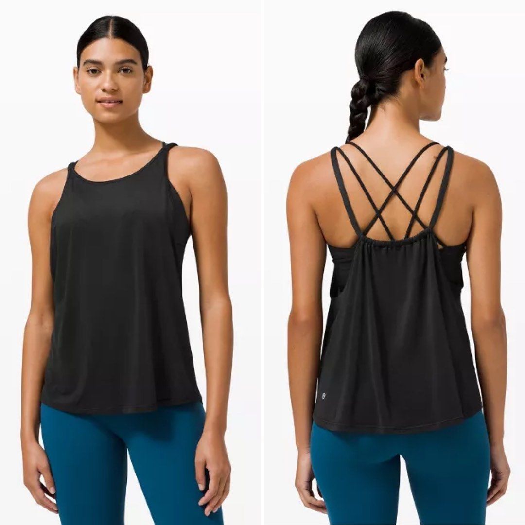 Lululemon Strappy Back Yoga Tank 2 in 1 padded Women s Fashion Activewear on Carousell