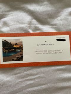 Manila Hotel Swimming with Food Voucher