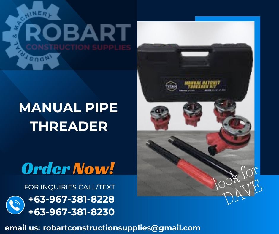 MANUAL PIPE THREADER (Category: Construction Tools & Equipment) located in Caloocan City. Submitted by gabo. (Listing ID 1311051090, Image 1). Description: SALE❗ ❗ ❗ SALE❗ ❗ ❗ SALE❗ ❗ ❗ LOOK FOR: Dave T. Cariño 0 9 6 7 3 8 1 8 2 2 8 / 0 9 6 7 3 8 1 8 2 3 0 7 7 4 6-6 1 4 8 / 7 0 0 2- 2 8 7 2 / 8 6 3 6-3 0 0 5 𝑹𝑶𝑩𝑨𝑹𝑻 𝑪𝑶𝑵𝑺𝑻𝑹𝑼𝑪𝑻𝑰𝑶𝑵 𝑺𝑼𝑷𝑷𝑳𝑰𝑬𝑺 📍S&L BUILDING, 1ST & 2ND FLOOR, 1405 YUSECO ST, STA CRUZ, MANILA SEND US MESSAGE FOR