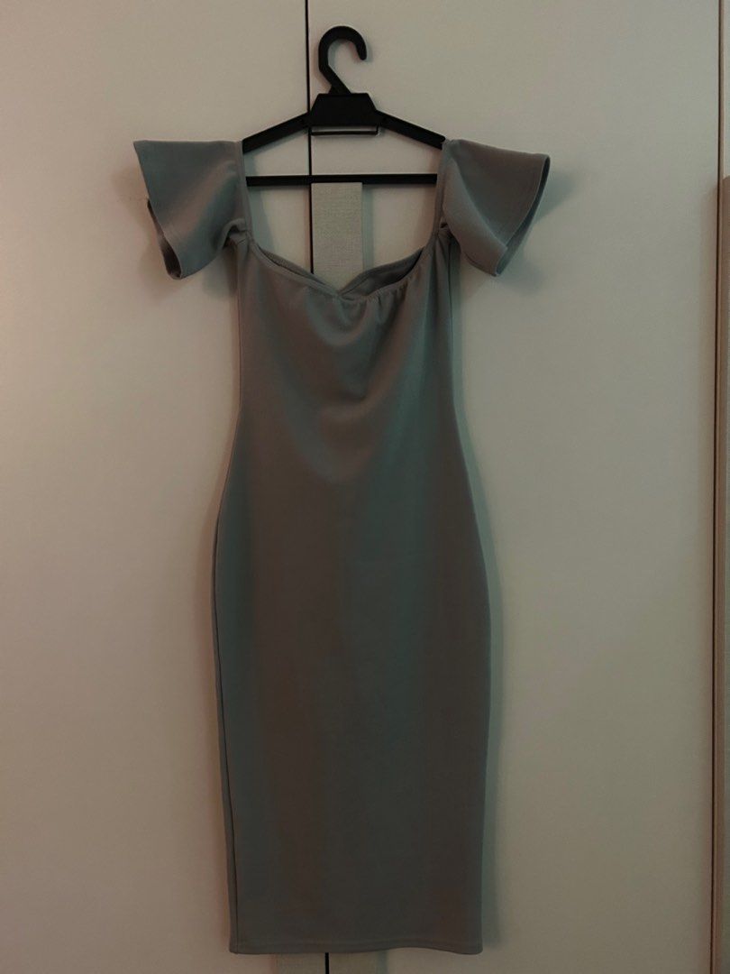Missguided baby blue dress cheap