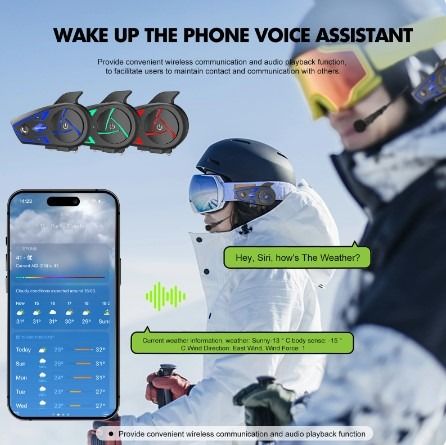 Motorcycle Intercom Helmet Bluetooth Riders Interphone Real- Time ...