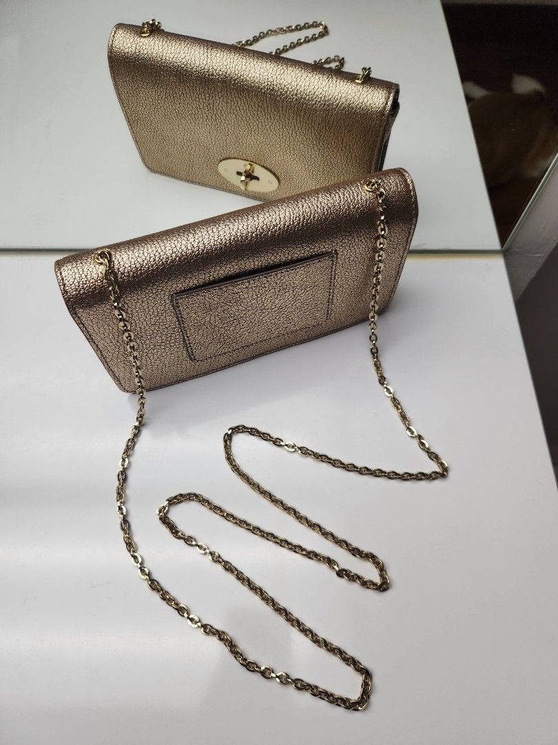 New Mulberry Bayswater Sling Clutch Wallet with Gold Chain Hardware Women s Fashion Bags Wallets Clutches on Carousell