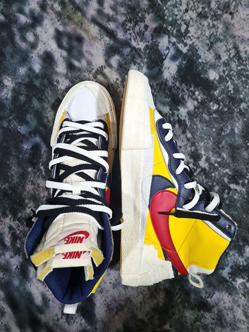 Nike Sacai Blazer Mid Yellow 9UK 28cm Men s Fashion Footwear Sneakers on Carousell