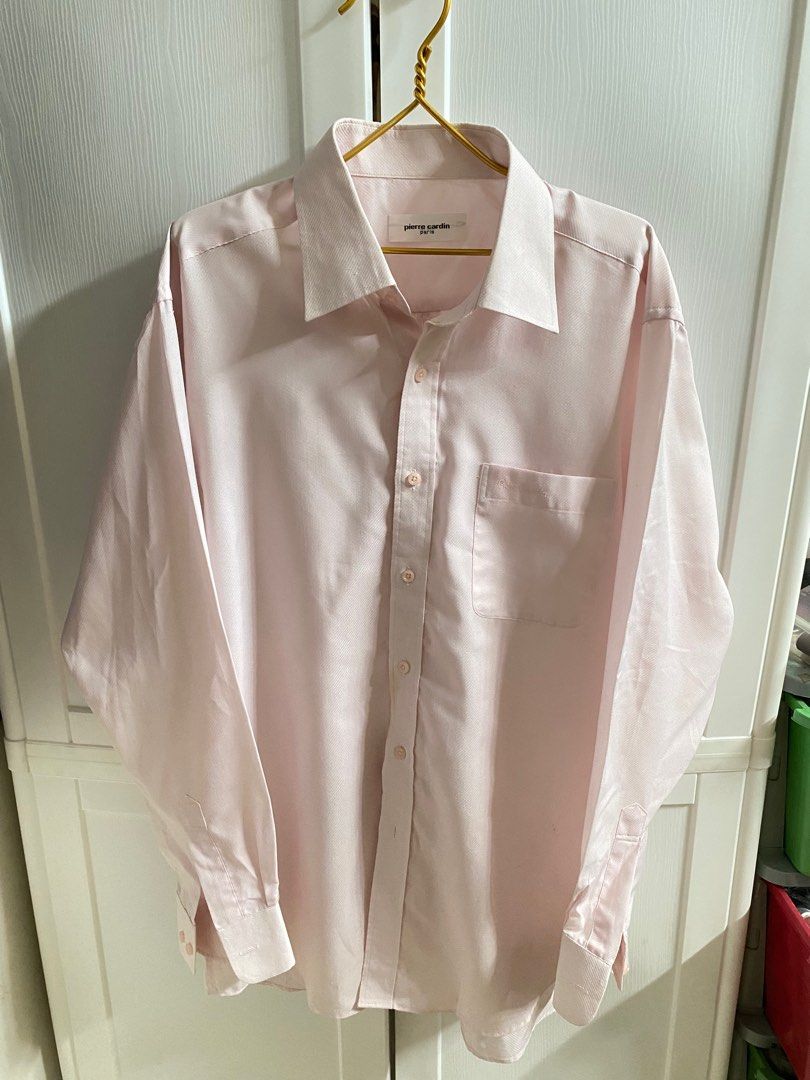 Pierre Cardin Baby Pink Shirt Kemeja Oversize not zara hnm uniqlo