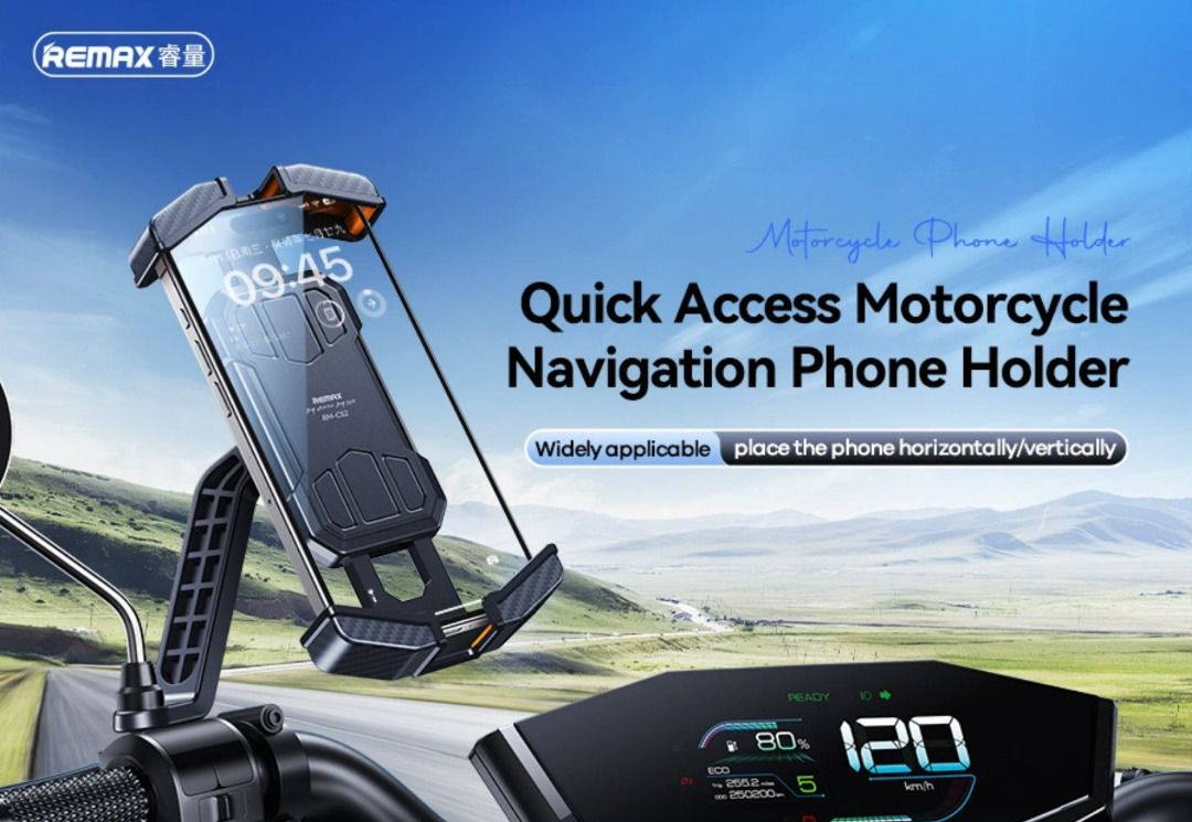 Remax RM C52 Motorcycle Phone Holder Motorbike Bike Mount Bracket Bicycle Universal Cell Mobile Stand Sports