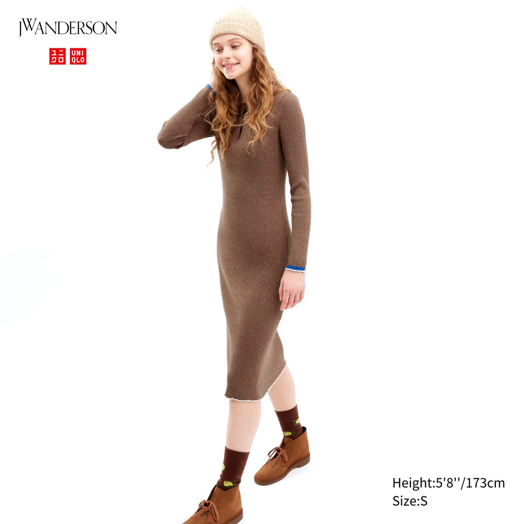 knit ribbed dress Taupe Ribbed Knit Maxi Dress main image 1