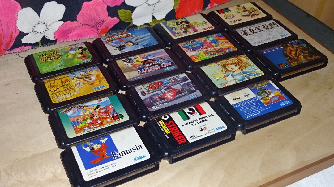 SEGA Mega Drive Rom Cartridges (Category: Others) located in Paranaque City. Submitted by kutoi.ancheta (Listing ID 1311093276, Image 3). Description: SEGA Mega Drive Rom Cartridges Fantasia - ₱700 Mickey Minnie Magical Adventure 2- ₱3000 Quackshot - ₱800 World of Illusion (damage housing) - ₱700 After Burner II - ₱700 Super Hangon - ₱700 Super Monaco GP - ₱300 Pro Striker Perfect - ₱300 Ma-Ba Pretty Guardian Sailor Moon - ₱3000 Disney Aladdin - 