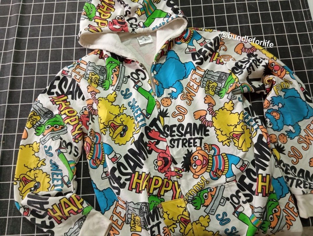 Sesame Street Fullprint Hoodie Zipper Sweater Universal Studio Japan Men s Fashion Tops Sets Hoodies on Carousell