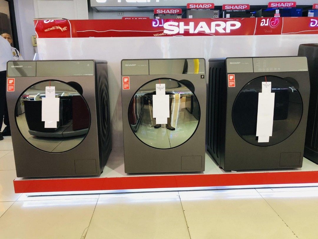 SHARP FRONT LOAD AUTOMATIC WASHING MACHINE (Category: Washing Machines and Dryers) located in Antipolo. Submitted by nimie2431 (Listing ID 1311016305, Image 1). Description: SHARP FRONT LOAD AUTOMATIC WASHING MACHINE COMBO ES-FLC15BV-DS 10.5 kgs Combo SRP 55,498 CASH 43,200 PROJECTED CAPACITIVE TOUCH PANEL BLDC INVERTER PLASMACLUSTER ION TECHNOLOGY WASHER AND SPIN ES- FLW85BV -GY 8.5 kgs BLDC INVERTER SRP 32,698 CASH 24,000 ES-FLW15BV-GY CASH 36,
