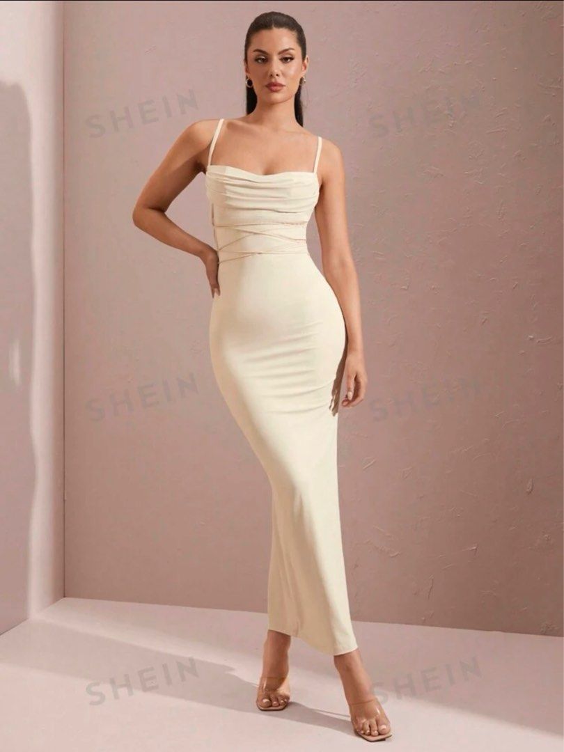 white christmas dresses BETHANY / Straight Neckline Wedding Dress with Basque Waist main image 0