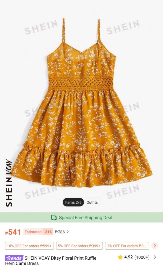 Shein Summer Dress (Category: Dresses) located in Paranaque City. Submitted by declutter_alex (Listing ID 1311119244, Image 2). Description: 1 time lang nagamit Walang damage. Parang bago..