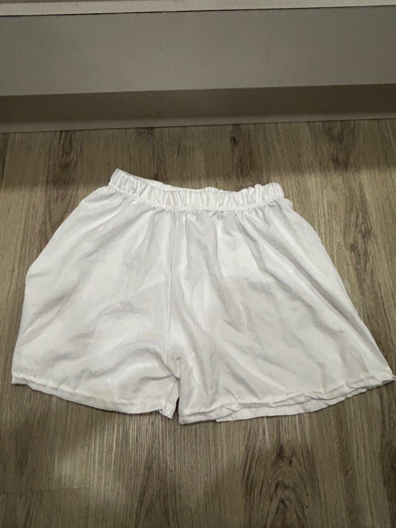 simple thin white safety shorts