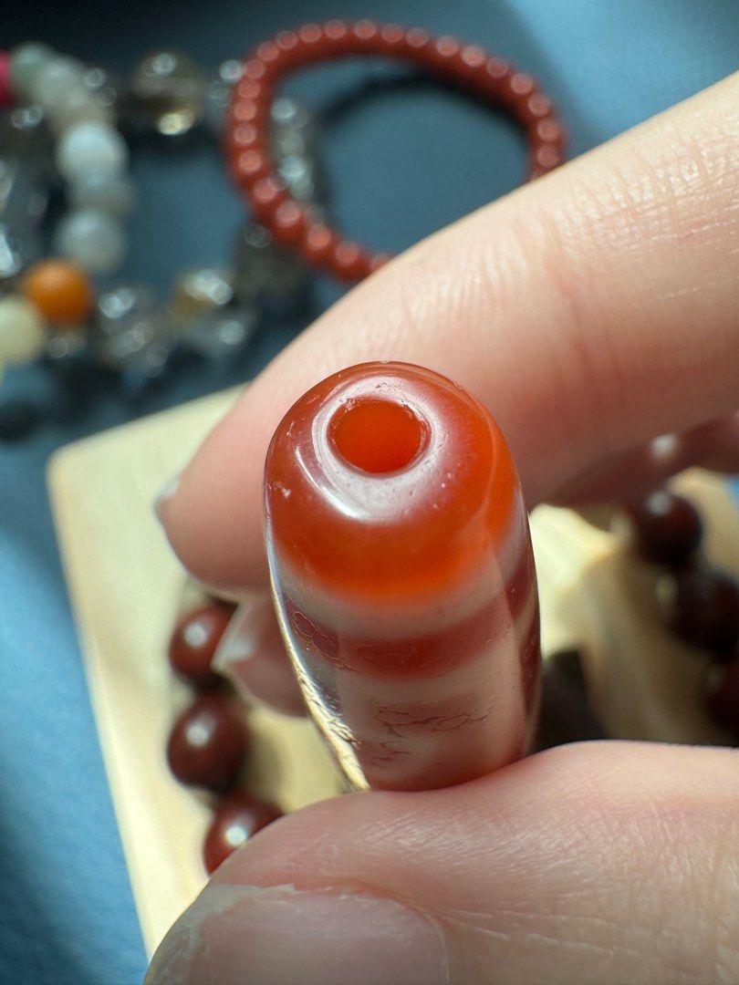 チベットDzi Bead 三色 菩提 三眼 天珠ワールドNo.c24