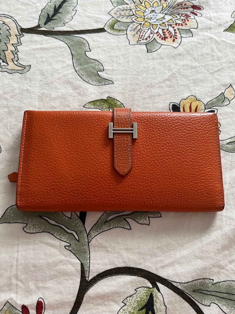 Vintage hermes long wallet orange Luxury Bags Wallets on Carousell