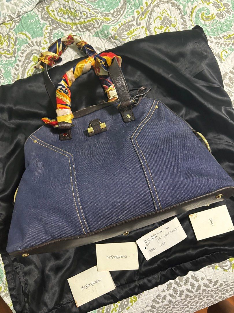 YSL Sac Muse Denim (Category: Luxury Bags & Wallets) located in Quezon City. Submitted by closetcleanupsale (Listing ID 1311002217, Image 1). Description: 100% authentic YSL sac muse, with dust bag and cards..