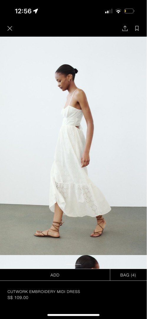 Embroidered midi dress zara best sale