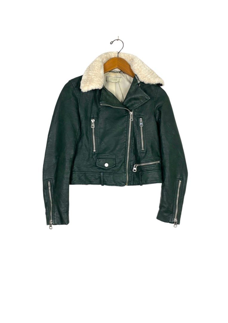 Zara biker fur jacket best sale