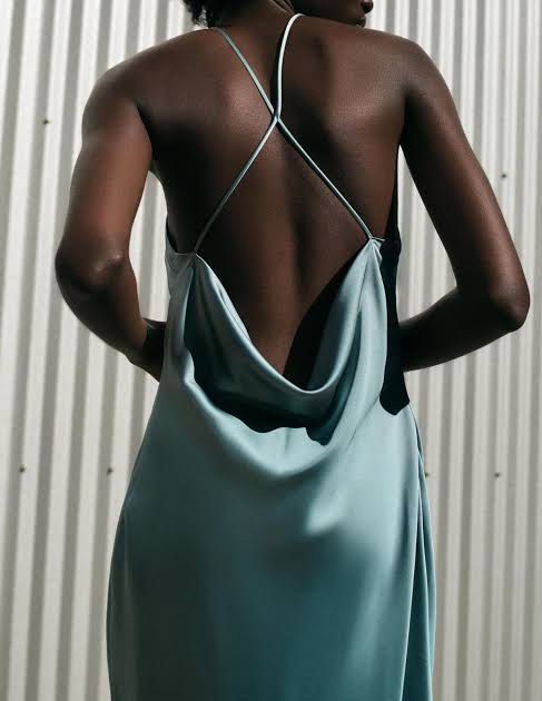 turquoise satin dress zara Zara midi dress turquoise blue satin effect evening casual wedding Size XS - $82 New With Tags