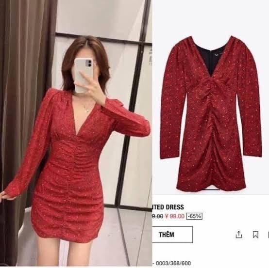 Red dress black spots discount