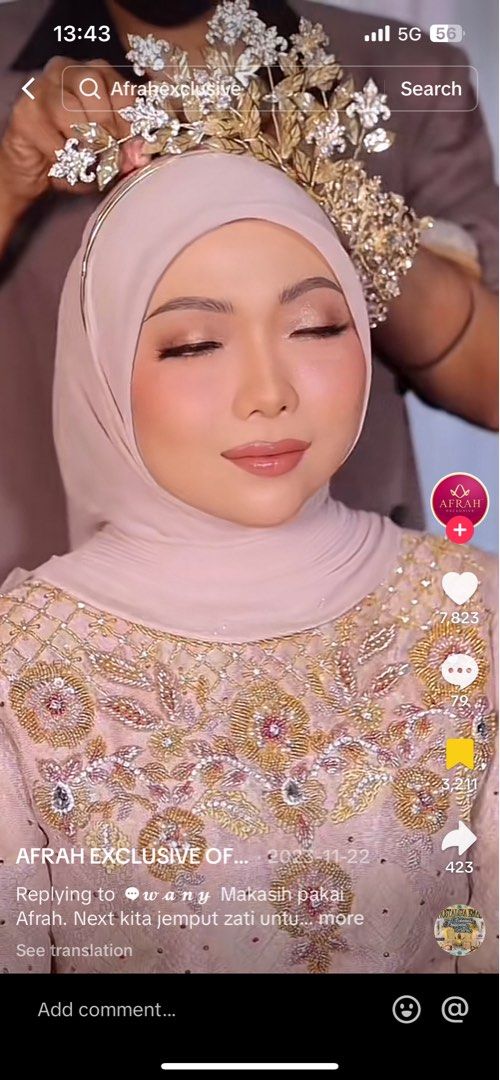 Afrah Exclusive Nude Pink, Women's Fashion, Muslimah Fashion, Hijabs on Carousell