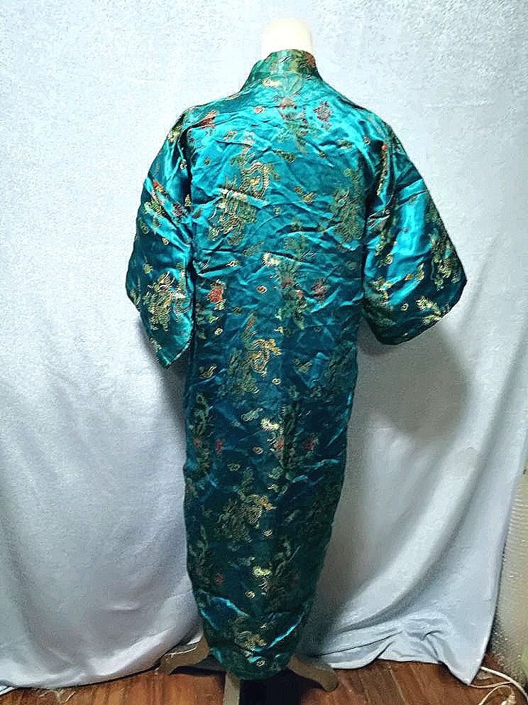 Aqua Silk Chinese Robe, Women's Fashion, Coats, Jackets and Outerwear ...