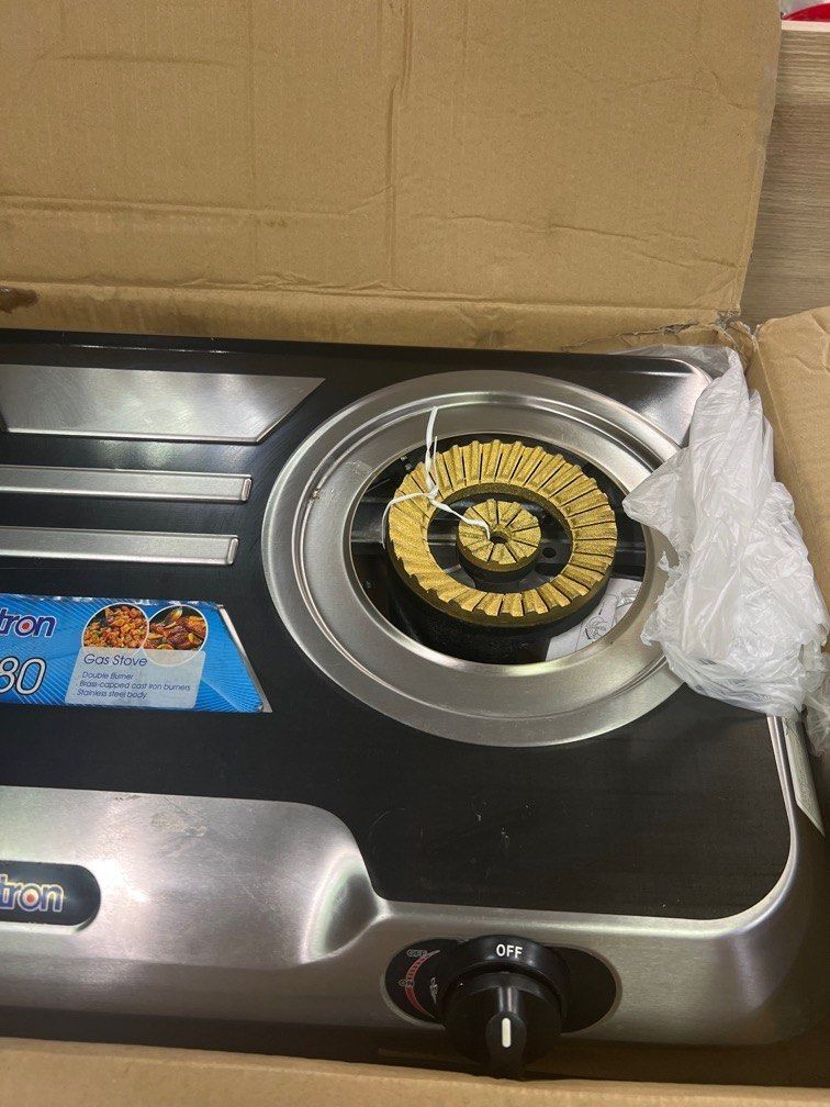 Astron GS-8080 Double Burner (Category: Cookers) located in Pasay City. Submitted by enrico_appliances (Listing ID 1311253591, Image 2). Description: Has slight crack, but item is brand new mall pullout brand new .