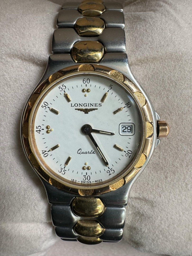 Authentic Longines Watch (Category: Luxury Watches) located in Rizal. Submitted by SummerPeaCloset (Listing ID 1311242214, Image 2). Description: Authentic Longines Watch Two tone Fits size 16.5 cm wrist In good condition With provided box.