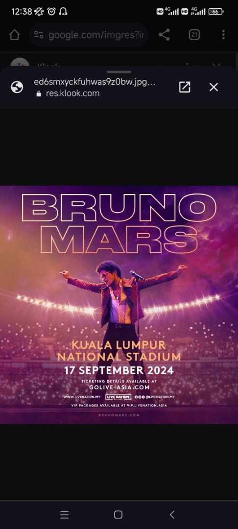 Bruno looking zone 218 row x seat 6 9 Tickets Vouchers Event Tickets on Carousell