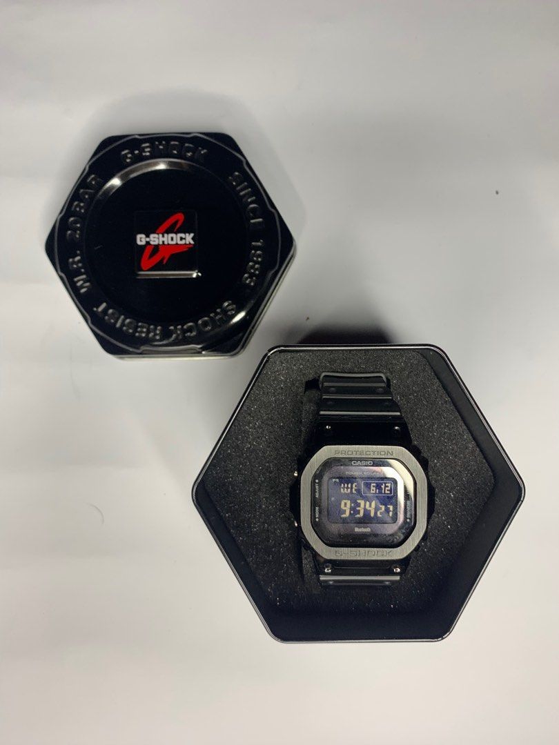 Casio G Shock gwb 5600 solar (bluetooth) bezel steel hitam
