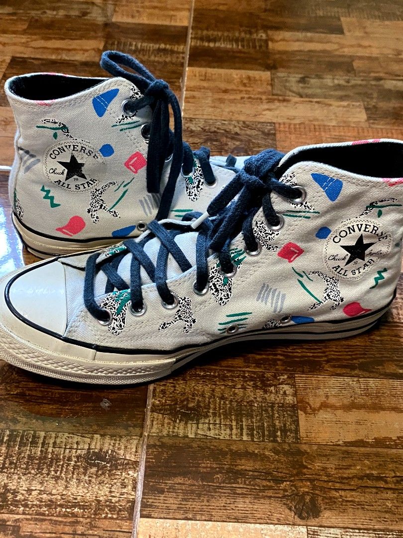 Converse Chuck 70 Hi 80s Archive Print Retro Sneaker Shoe Egret Multi 170923C Women s Fashion Footwear Sneakers on Carousell