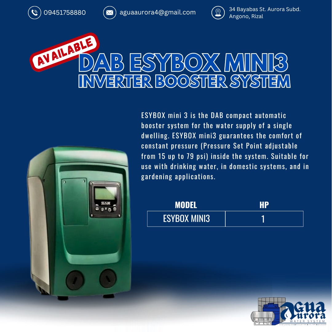 DAB ESYBOX MINI3 INVERTER BOOSTER PUMP, Furniture & Home Living ...