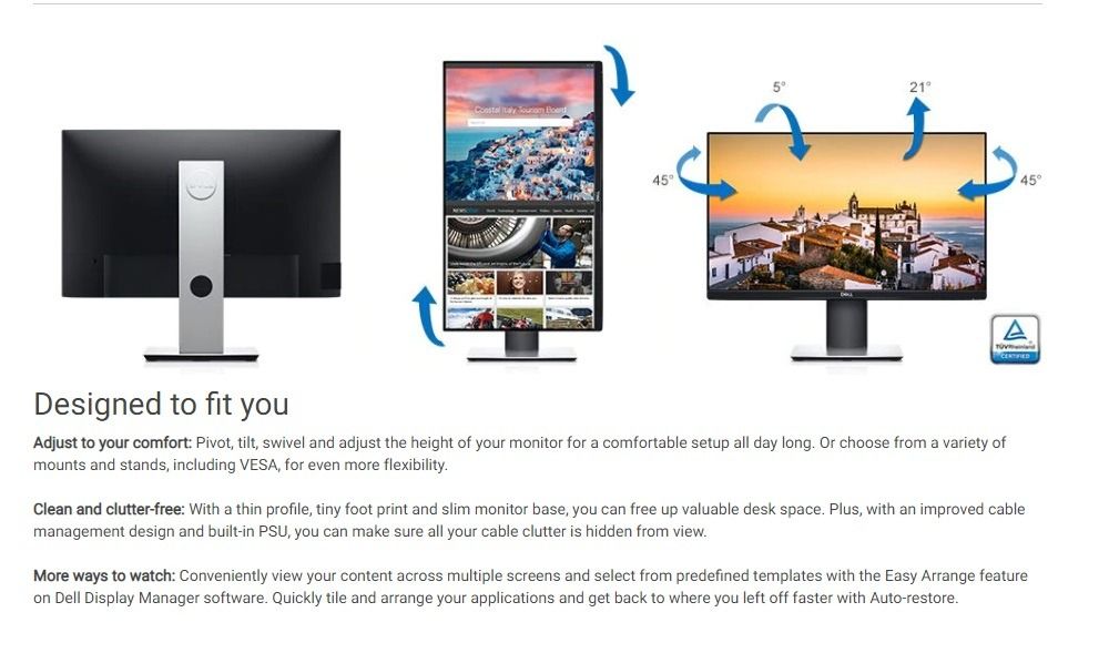 Dell 27 FHD Monitor | Height Adjustable | Rotate Horizontally and ...