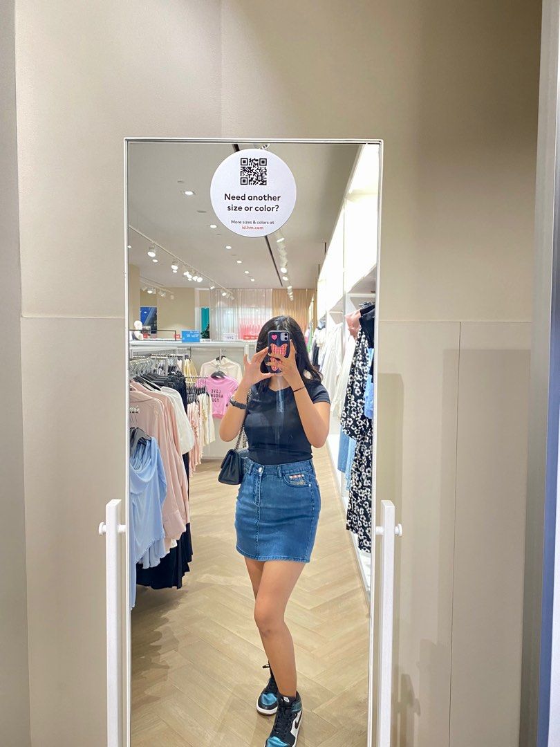denim pencil mini skirt Fesyen Wanita Jam Tangan di Carousell