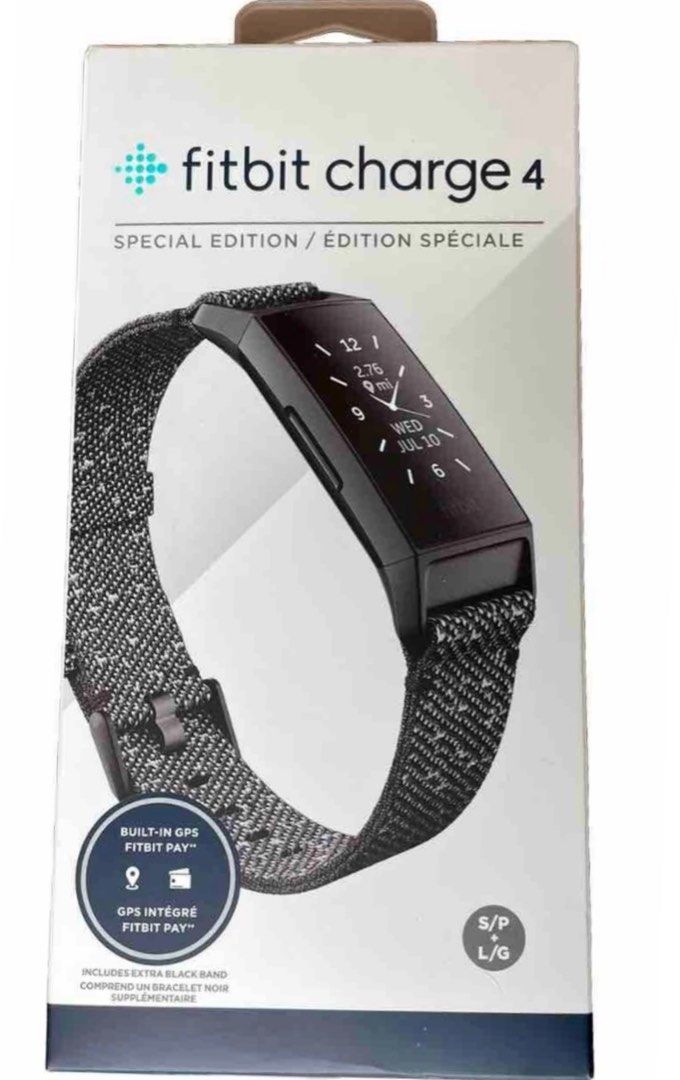 Fitbit Charge 4 Special Edition Fitness and Activity Tracker with Built in GPS Heart Rate Sleep Swim Tracking Black Granite Reflective One Size