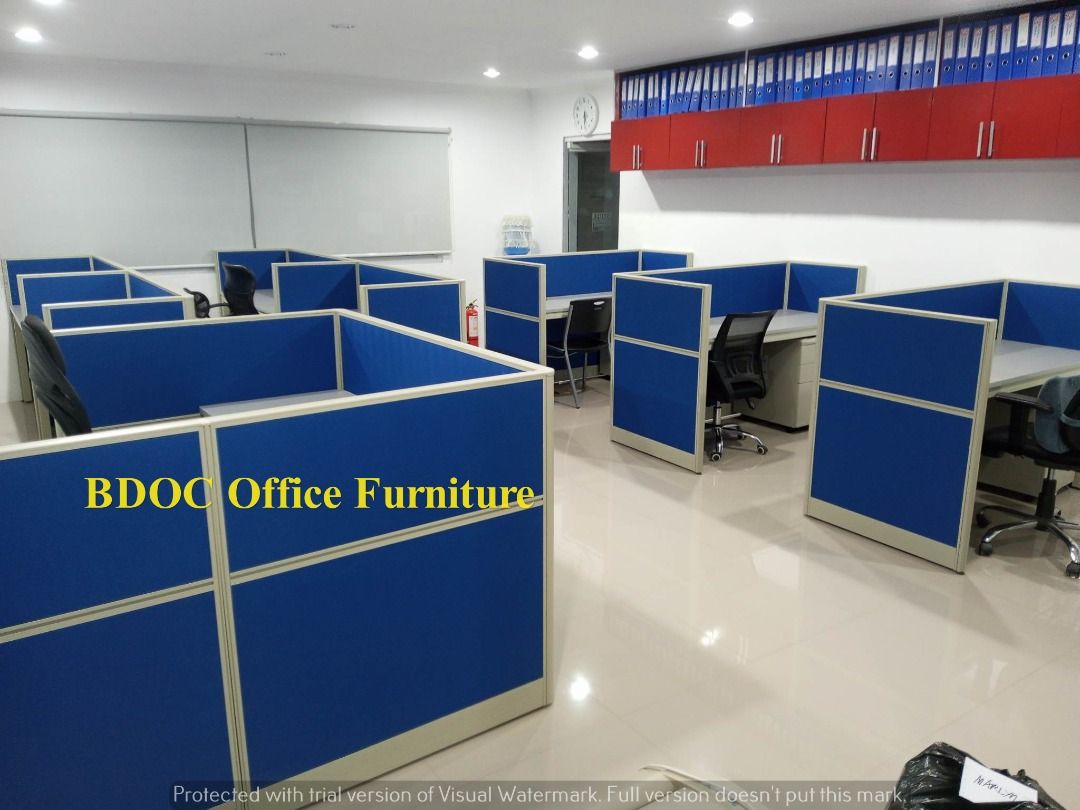full fabric office partition navy blue color / office partition ...