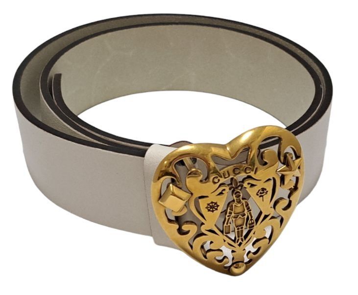 Gucci Belt Crest Heart Buckle