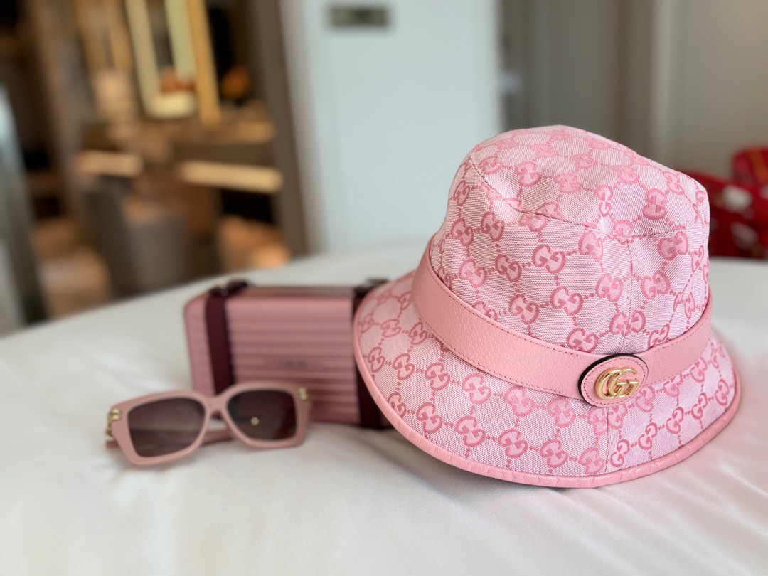 Gucci Pink Bucket Hats Authentic