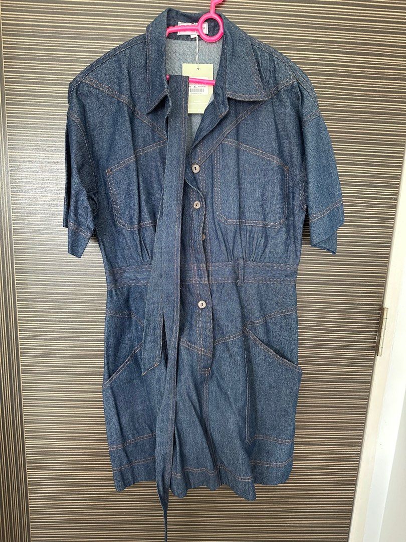 Hervelvetvase denim dress, Women's Fashion, Dresses Sets